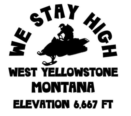 WE STAY HIGH - HIGH ELEVATION SNOWMOBILE DECAL
